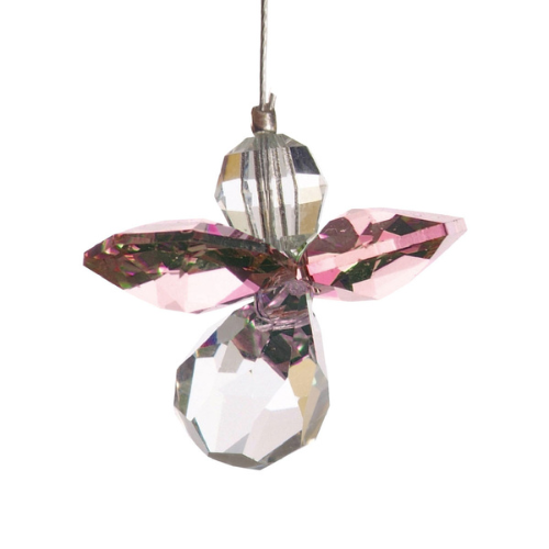 Schutzengel mit edlen Swarovski-Elementen - Rosenquarz